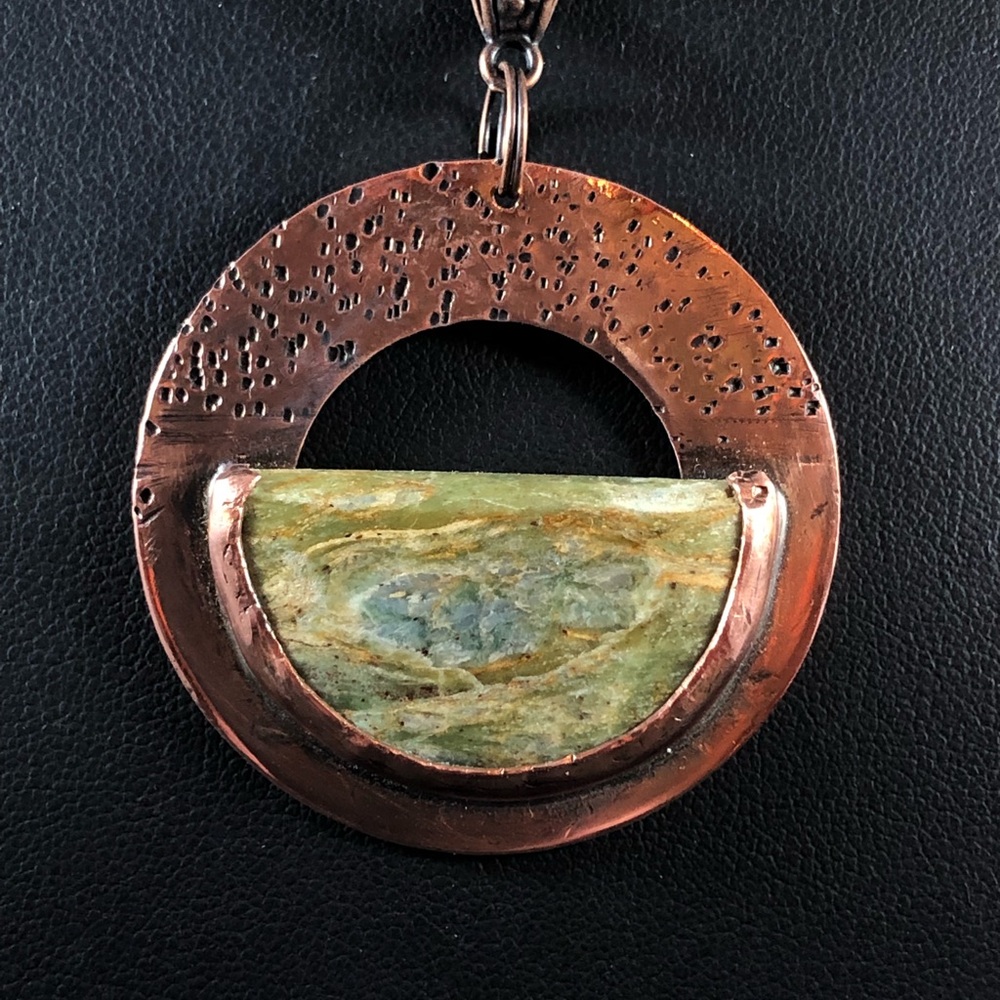 Beautiful Handmade Hammered Copper Pendant B-12-17
